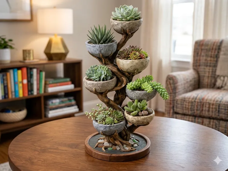 pianta con vasi per cactus