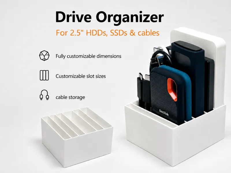 Storage Box for Mobile Drives and Cables