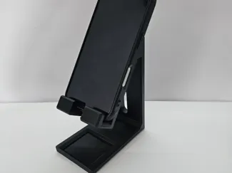Modern 3D Printed Phone Stand with Earbuds Tray