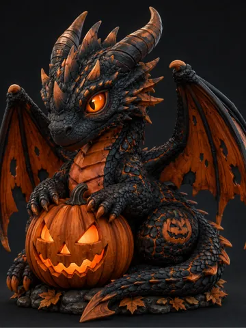 Adorno temático: Halloween Pumpkin Dragon — vista de referencia 2