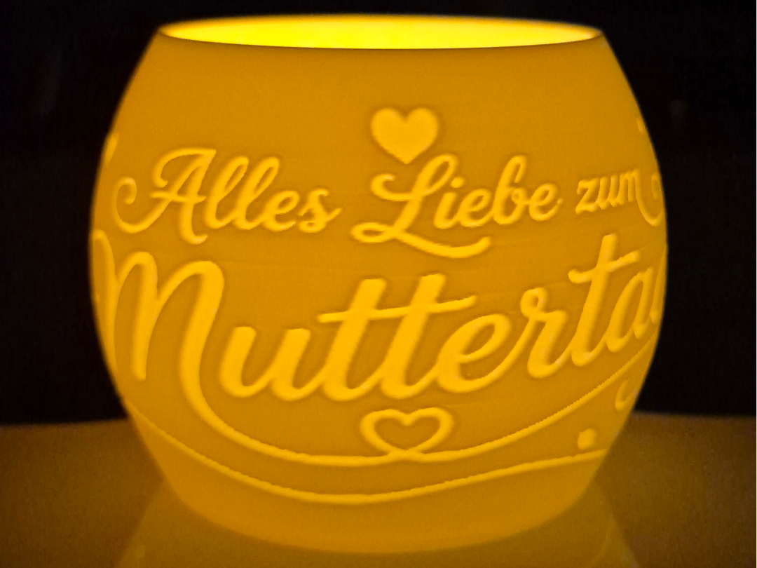 Muttertag Lithophan Teelicht / Windlicht (DE/EN) 