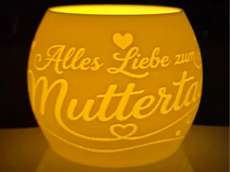 Muttertag Lithophan Teelicht / Windlicht (DE/EN)