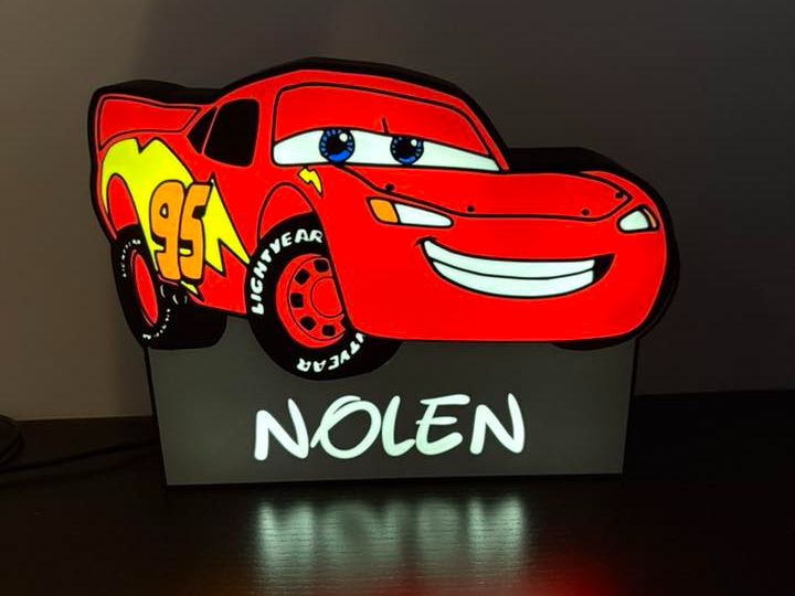 Lightning McQueen lightbox (custom name)