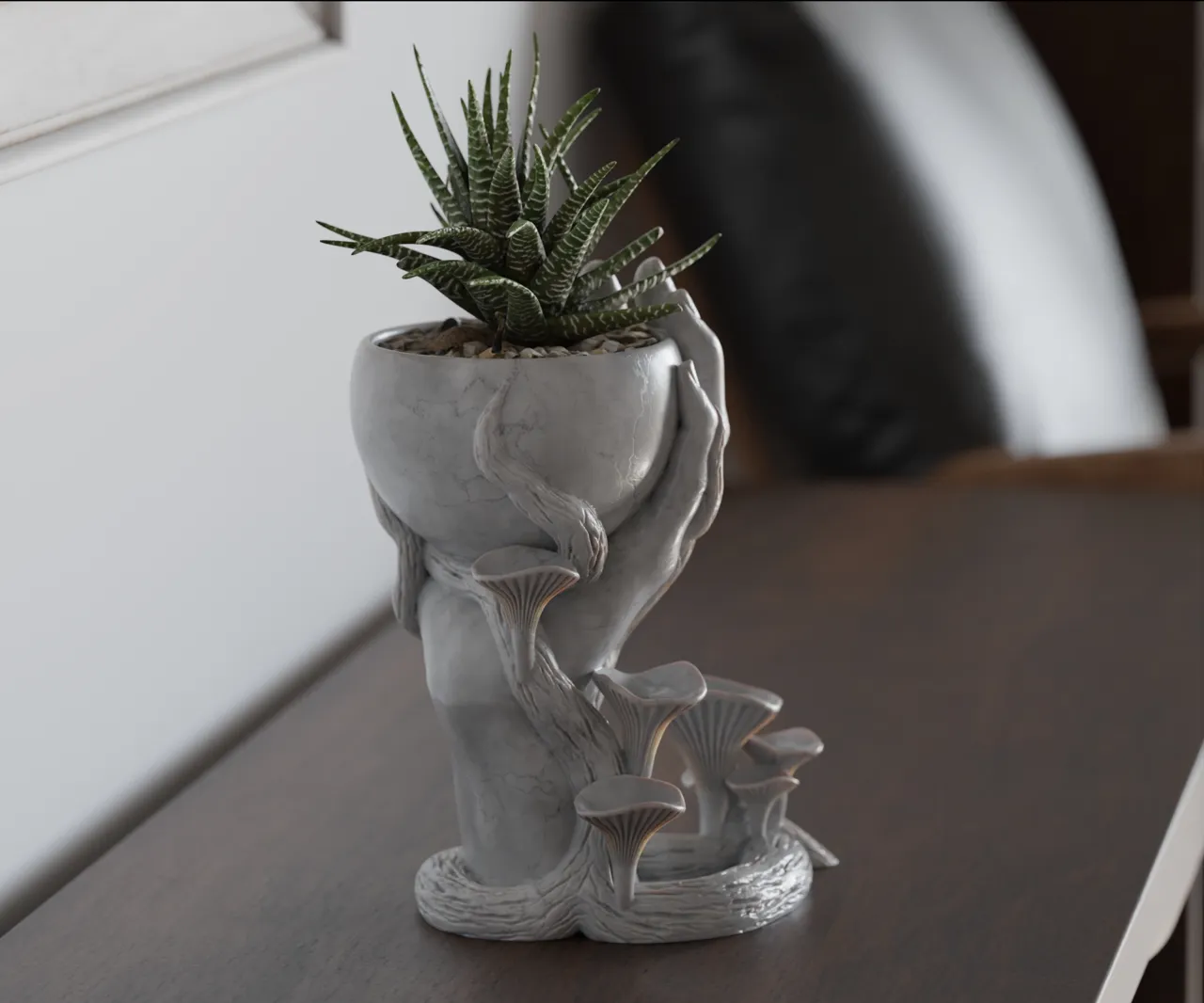Mushroom hand vase view 2