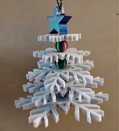 Christmas tree made out of snowflakes!