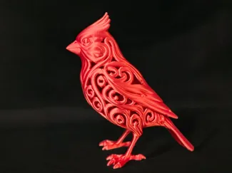 Elegante figura calada de ave Cardenal