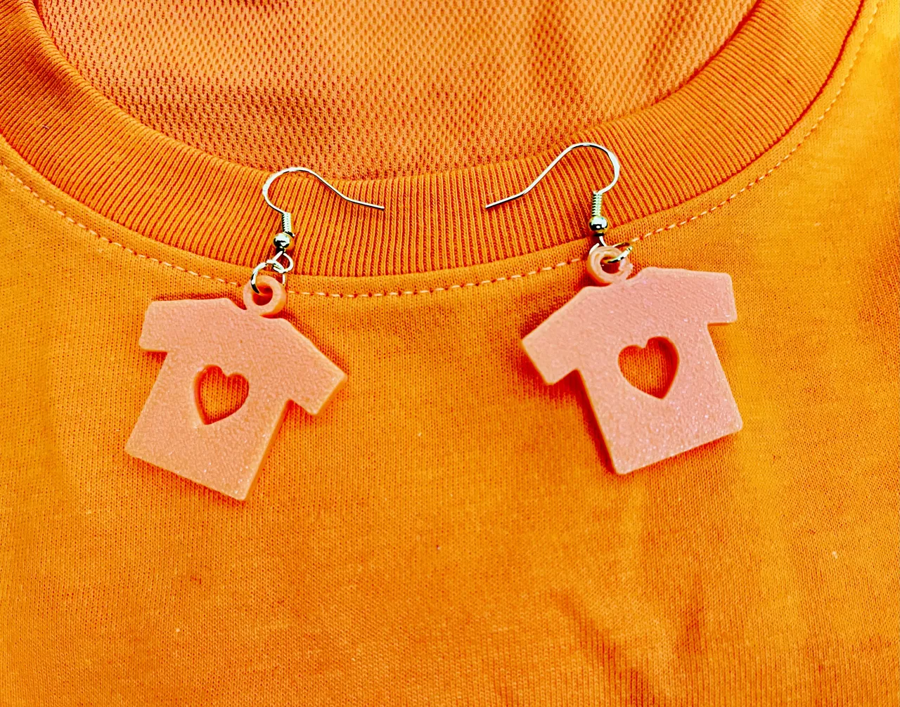 T-Shirt Earrings – Orange Shirt or Pink Shirt Day view 3
