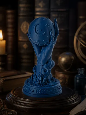Figura decorativa: Celestial Hand – Moon & Stars Sphere Sculpture — vista de referencia 2