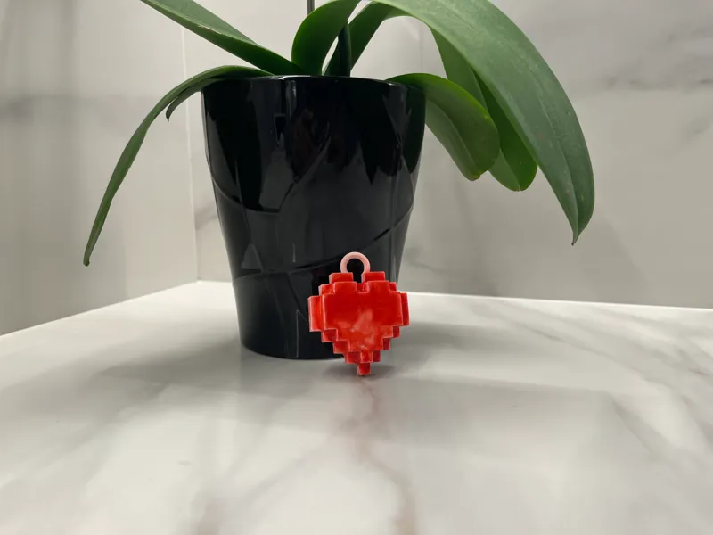 Simple Heart Keychain (Minecraft Inspired)