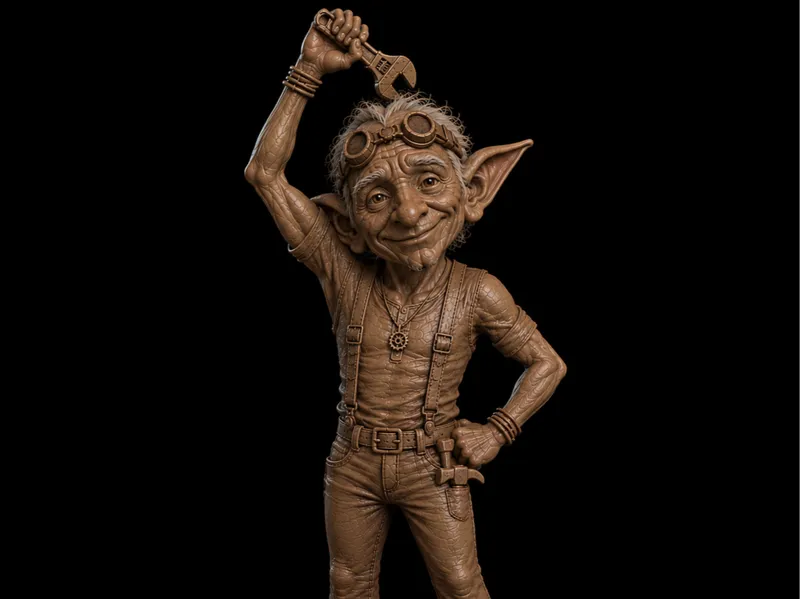 Supportless Kobold Artificer DnD Miniature