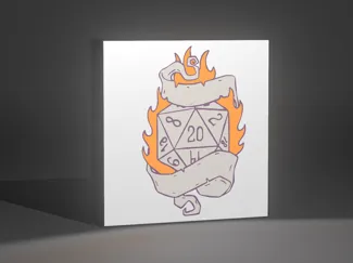 3D printed Dungeons and dragons Dice on fire