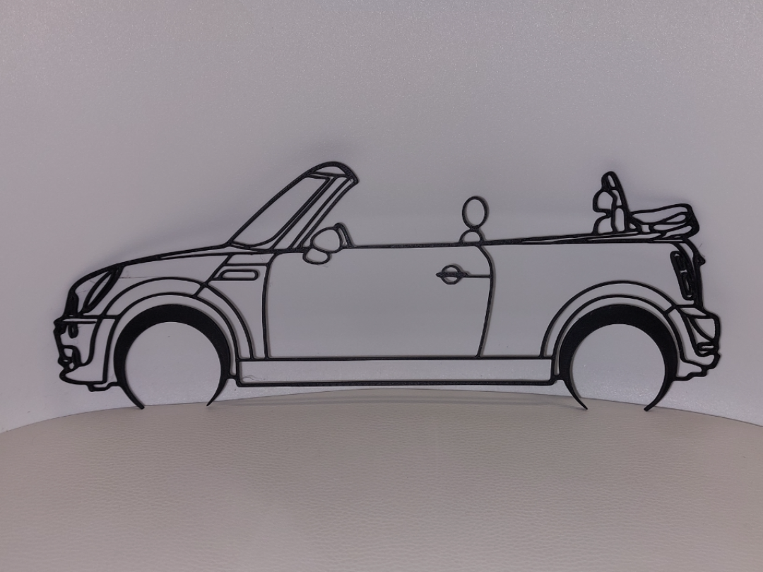 Mini Convertible Silhouette Wall Art – Fast Print