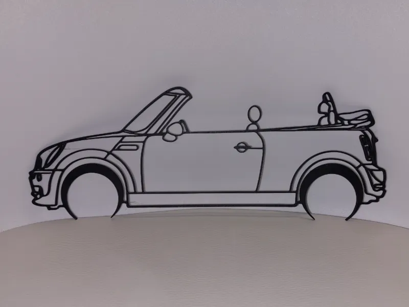 Mini Convertible Silhouette Wall Art – Fast Print