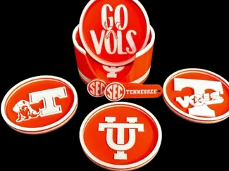 UT Coasters and Coaster Holder