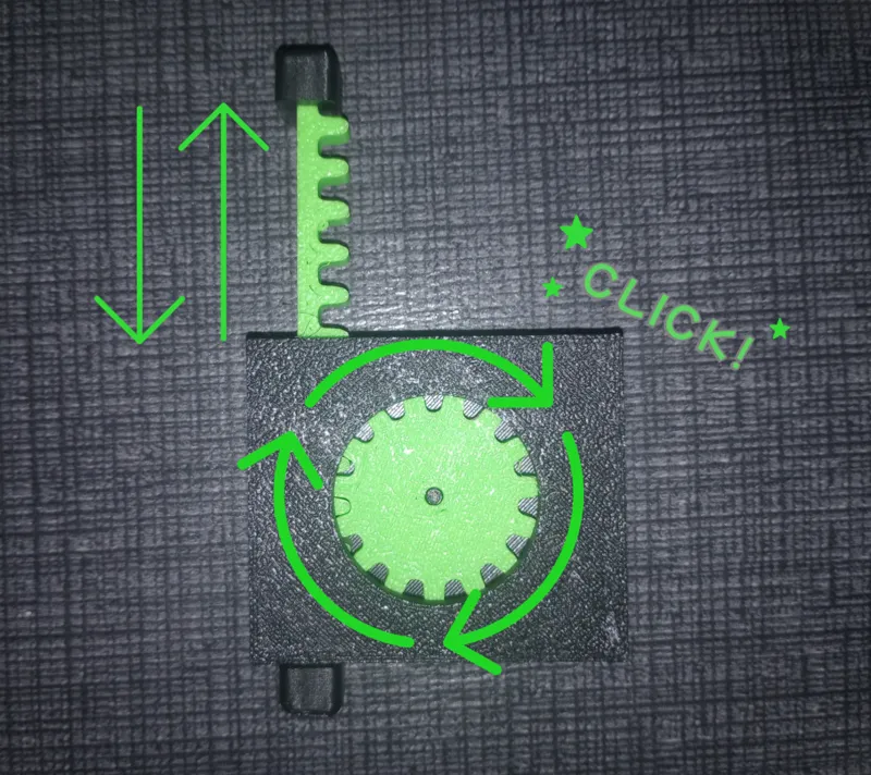 Rack and Pinion Clicker Toy