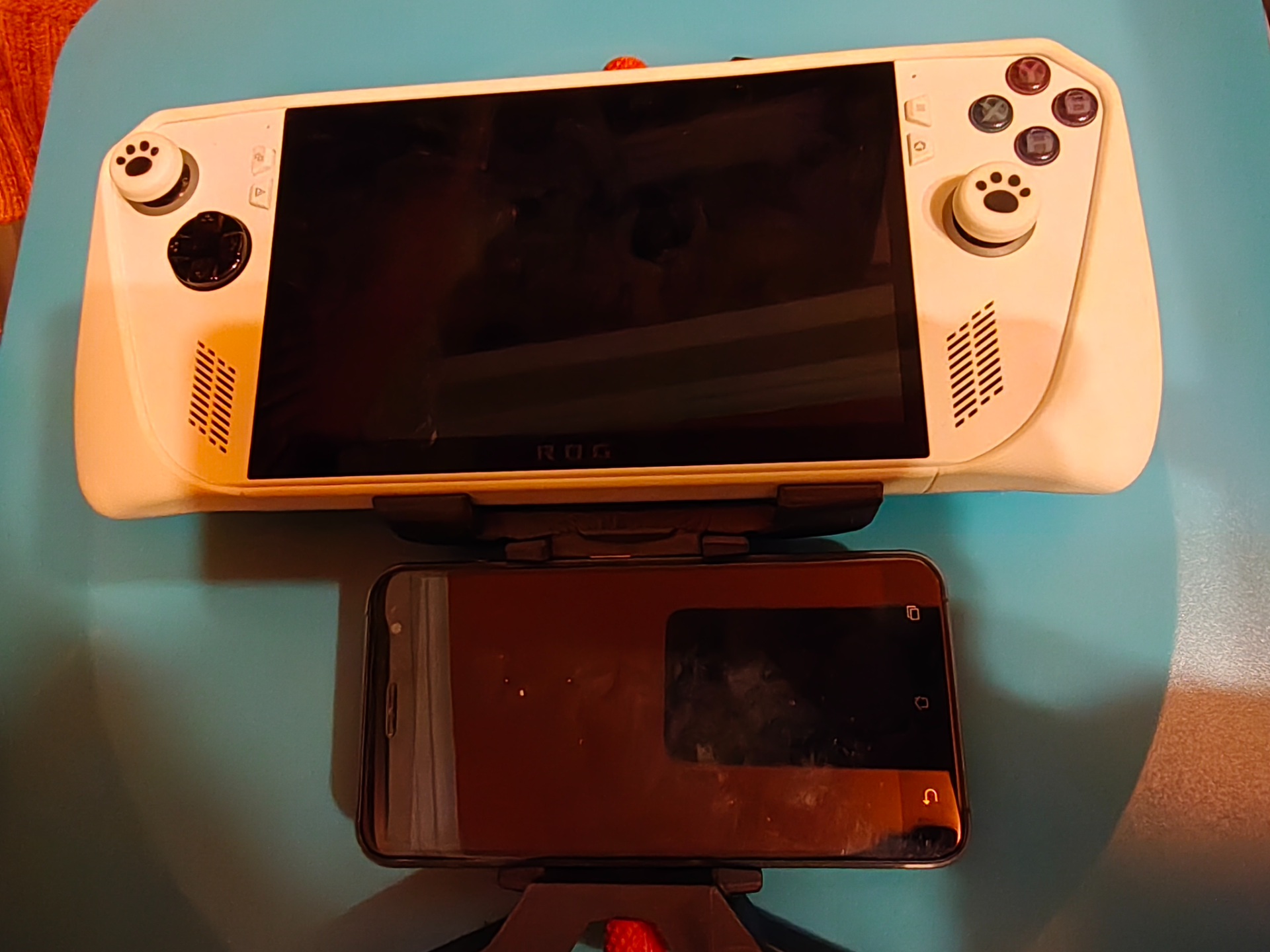 Steam deck mount with phone holder