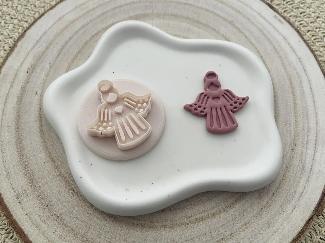 Angel Polymer Clay Earrings Cutter view 2