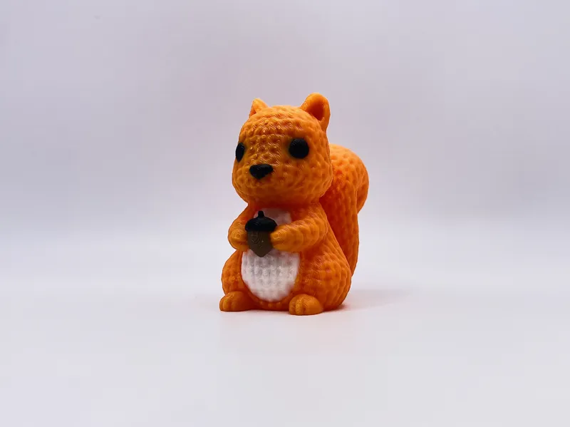 Knitted Squirrel with Acorn