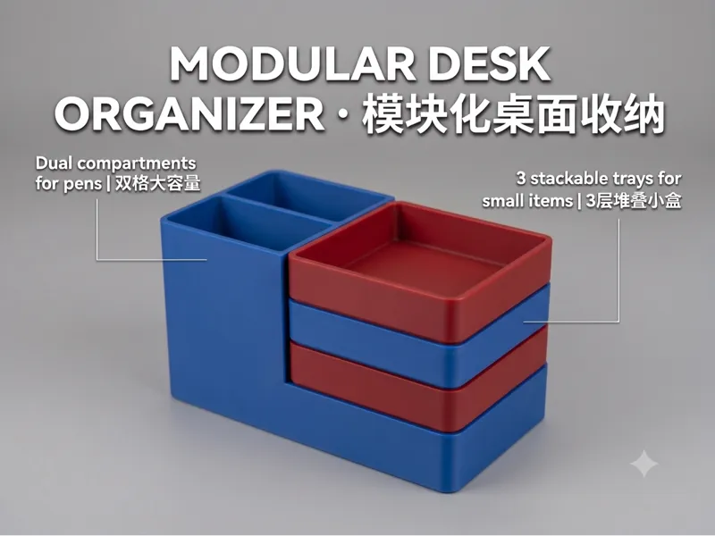 【9号造物】炫彩模块化桌面笔筒（Modular 3D-Printed Pen Holder）