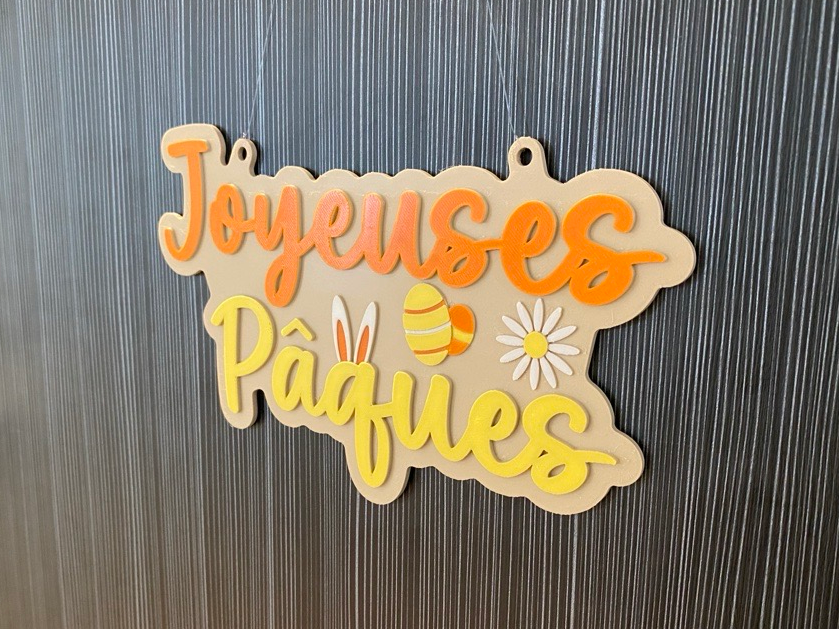 Pancarte Joyeuses Pâques à suspendre