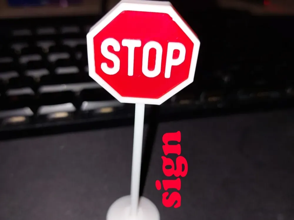 Decorative Stop sign ca 10,5cm easy to print by martin.hardi - MakerWorld