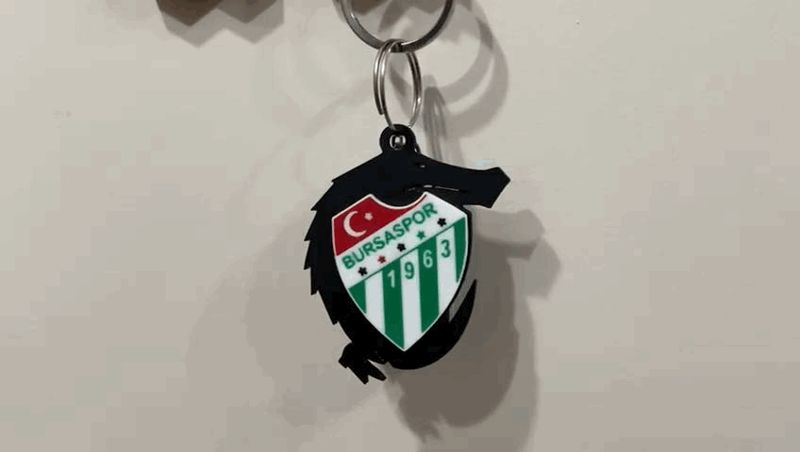 Bursaspor Crocodile Keychain | Multi Color Keyring