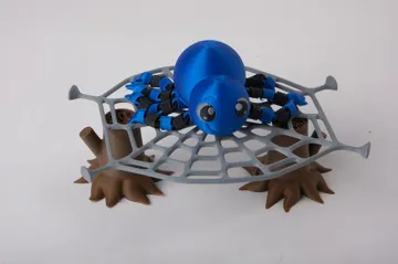 Letrero o emblema decorativo: Flexi Spider on Web, Articulated Halloween Toy — vista de referencia 3