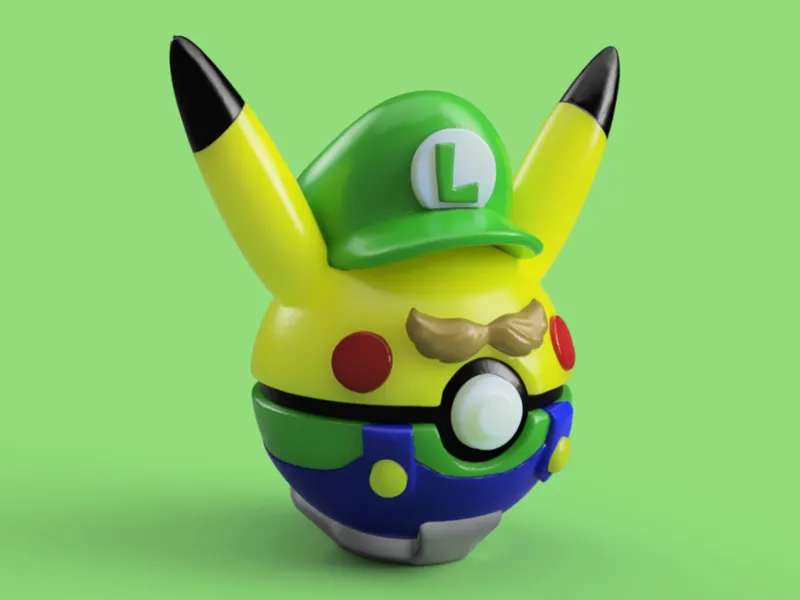 NO AMS - Pikachu Luigi Pokeball