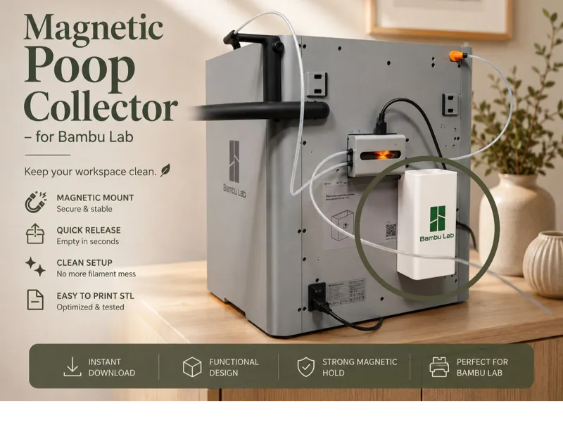 Magnetic Poop Collector for Bambu Lab