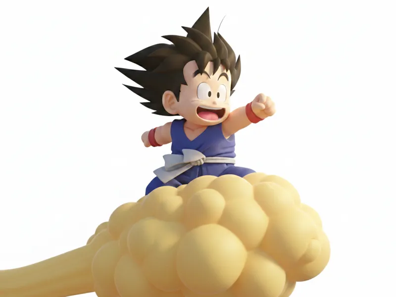 Kid Goku on the nimbus cloud