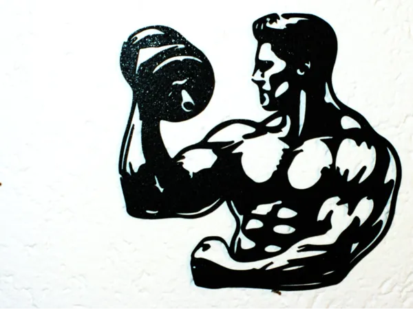 Silhouette de bodybuilder murale
