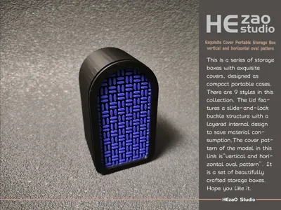 Exquisite Cover Portable Storage Box - vertical and horizontal oval pattern