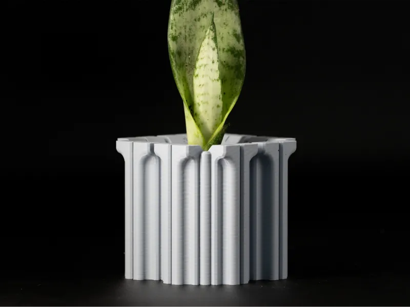 Modern art deco planter with drip tray