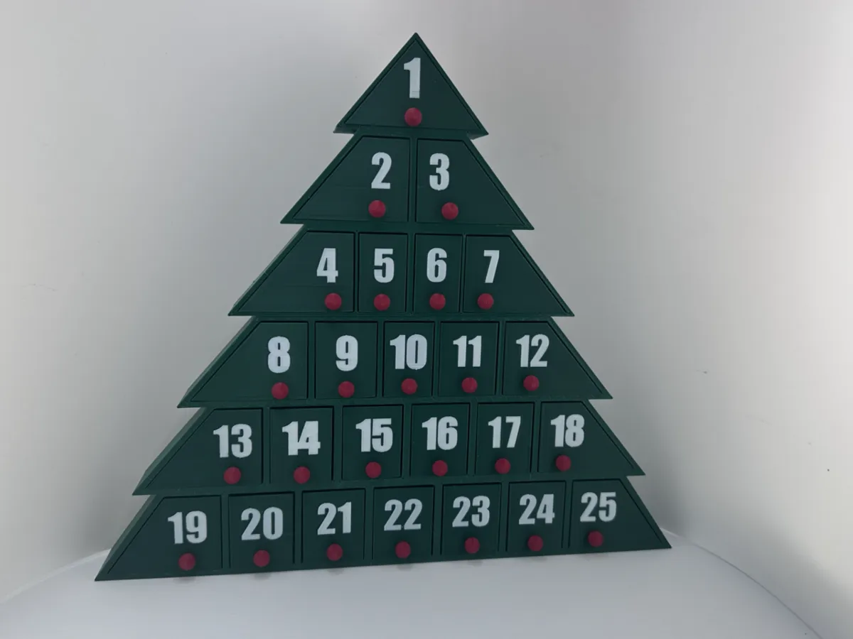 CHRISTMAS ADVENT CALENDAR TREE WITH DRAWERS - Free 3D Print Model ...