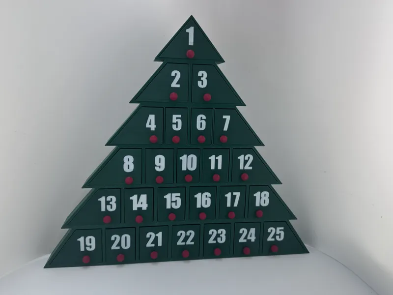 CHRISTMAS ADVENT CALENDAR TREE WITH DRAWERS 