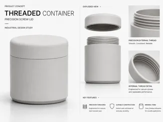Threaded Container with Screw Lid