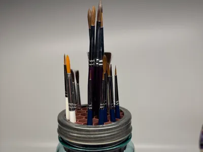 Mason Jar Honeycomb Paintbrush Holder Insert