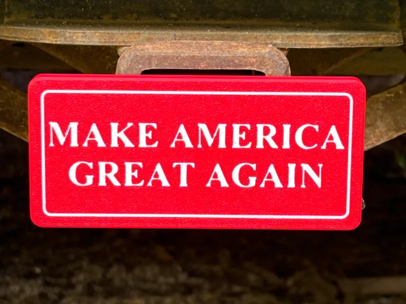 MAGA Trailer Hitch Tube Cover, multi color print 