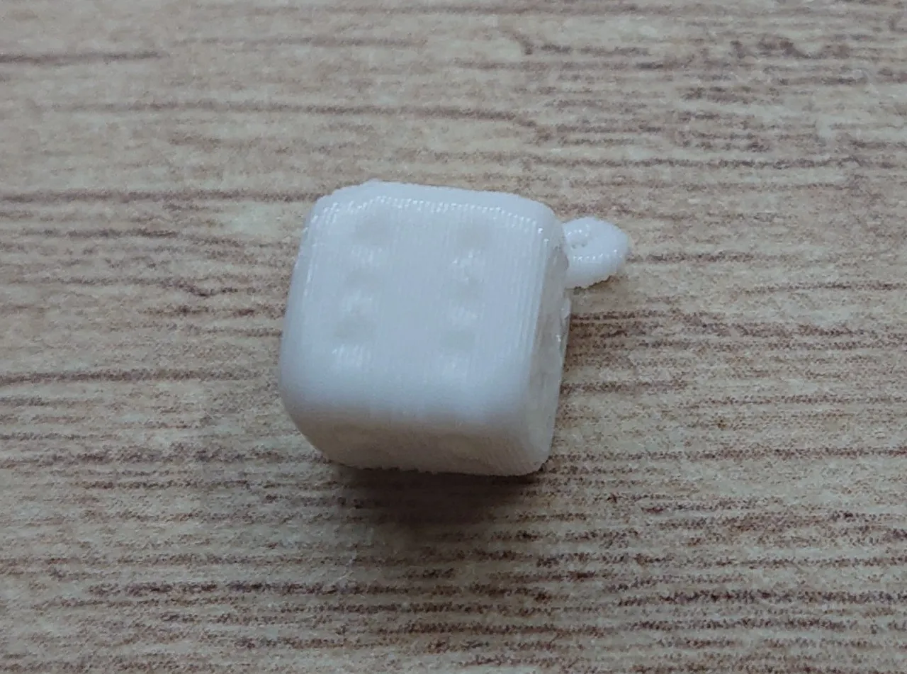 Dice earring/keyring view 2
