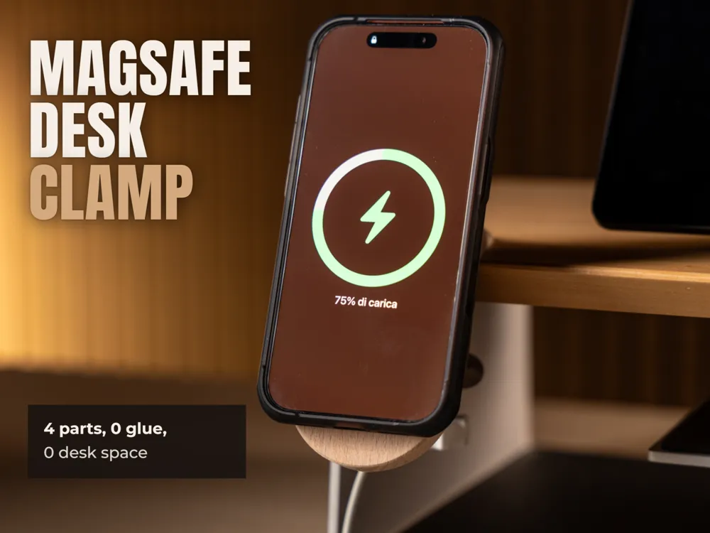 MagSafe Desk Clamp: Desk Edge Charging Stand - Free 3D Print Model ...