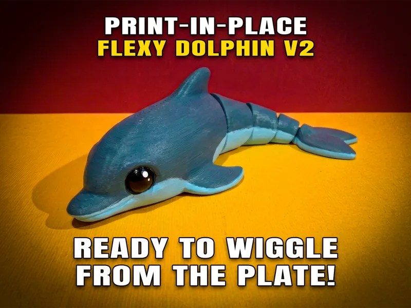 Cute Flexy Dolphin v2 (Articulated Fidget Toy)