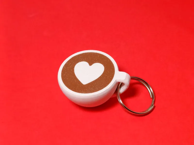 Latte art heart cup (keychain)