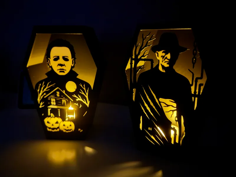 Horror Shadow Box Coffin – LED Candle Display