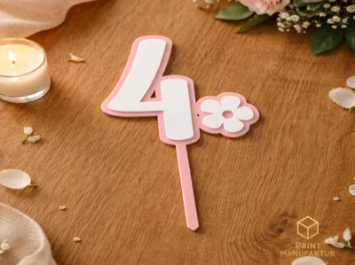 Cake Topper 4 with flower