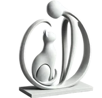 Sculpture minimaliste humain-chat — photo 1