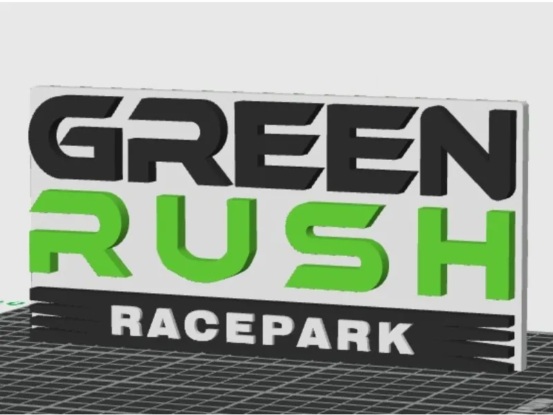 Green Rush Racepark logo for on desk