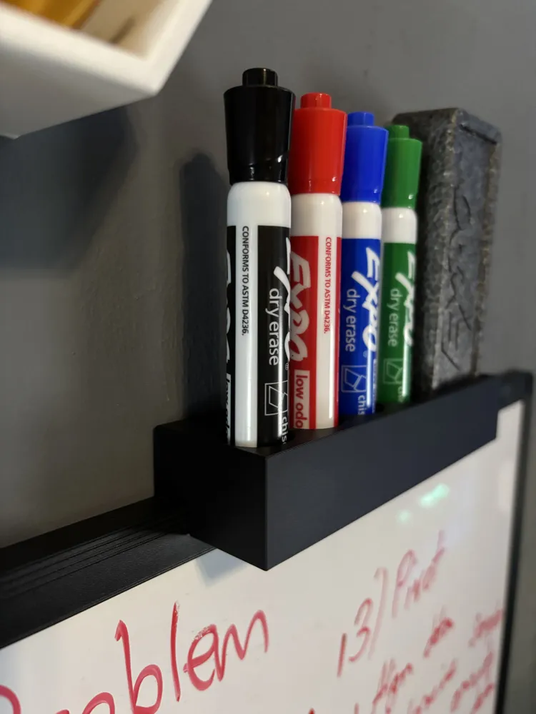 Top shelf marker rack for white board by Ellena Fabrications MakerWorld ...