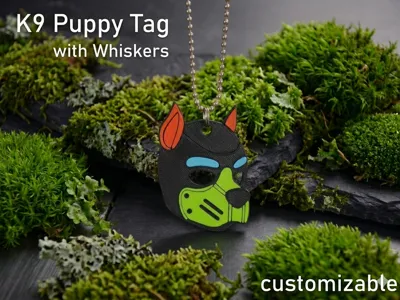 K9 Puppy Hood Whiskers Pendant Tag AMS