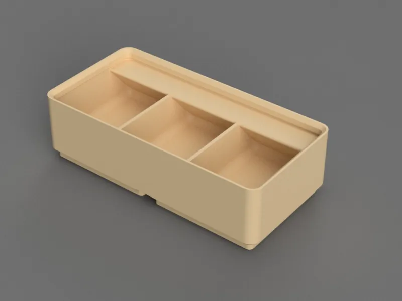 Gridfinity box 1x2x3 stackable 3 bin design