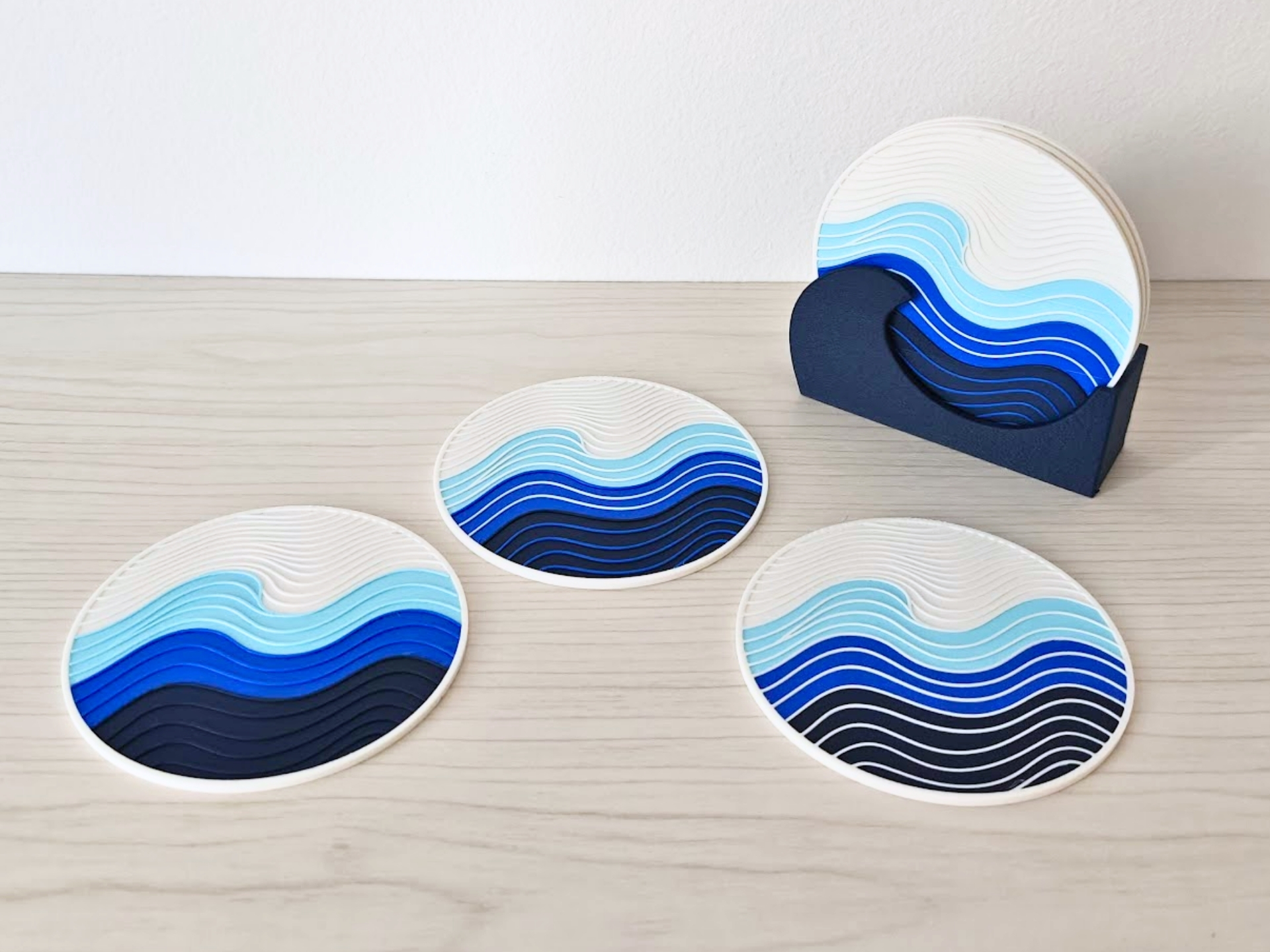Wave coasters with holder
